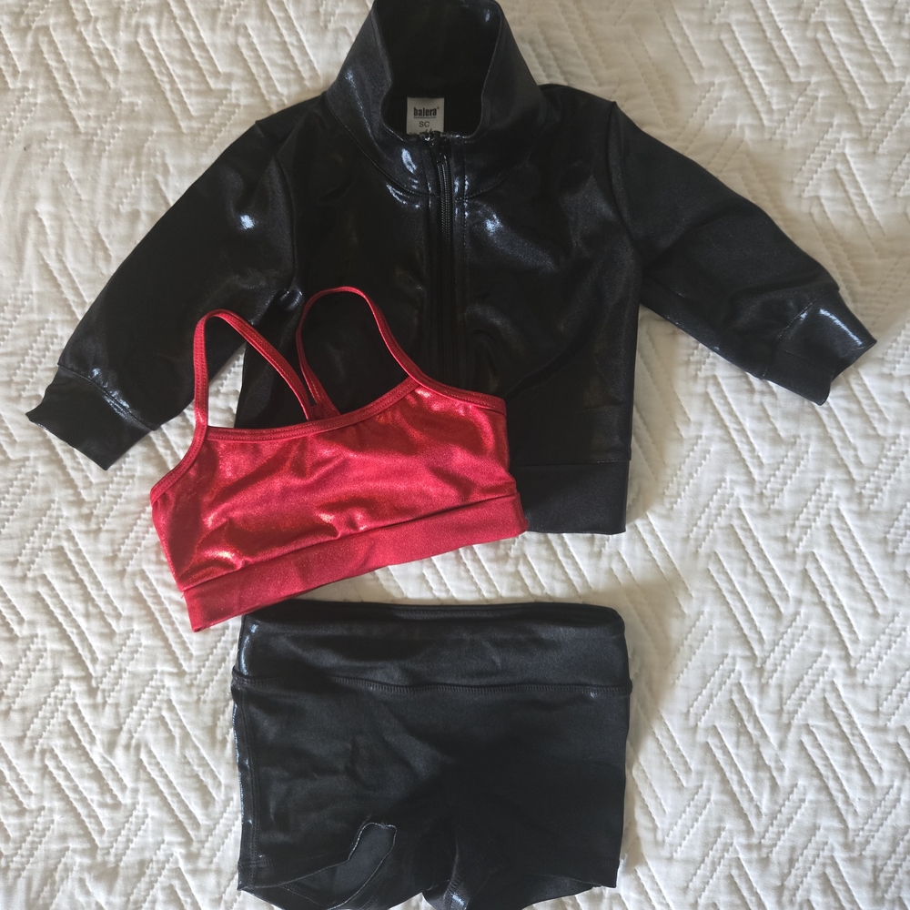 Balera Black and Red Dance Costume Set